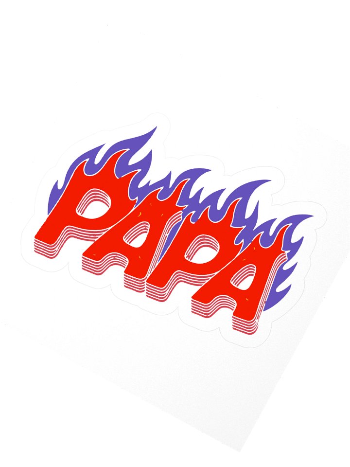 Flaming PAPA Kiss Cut Stickers product image (2)