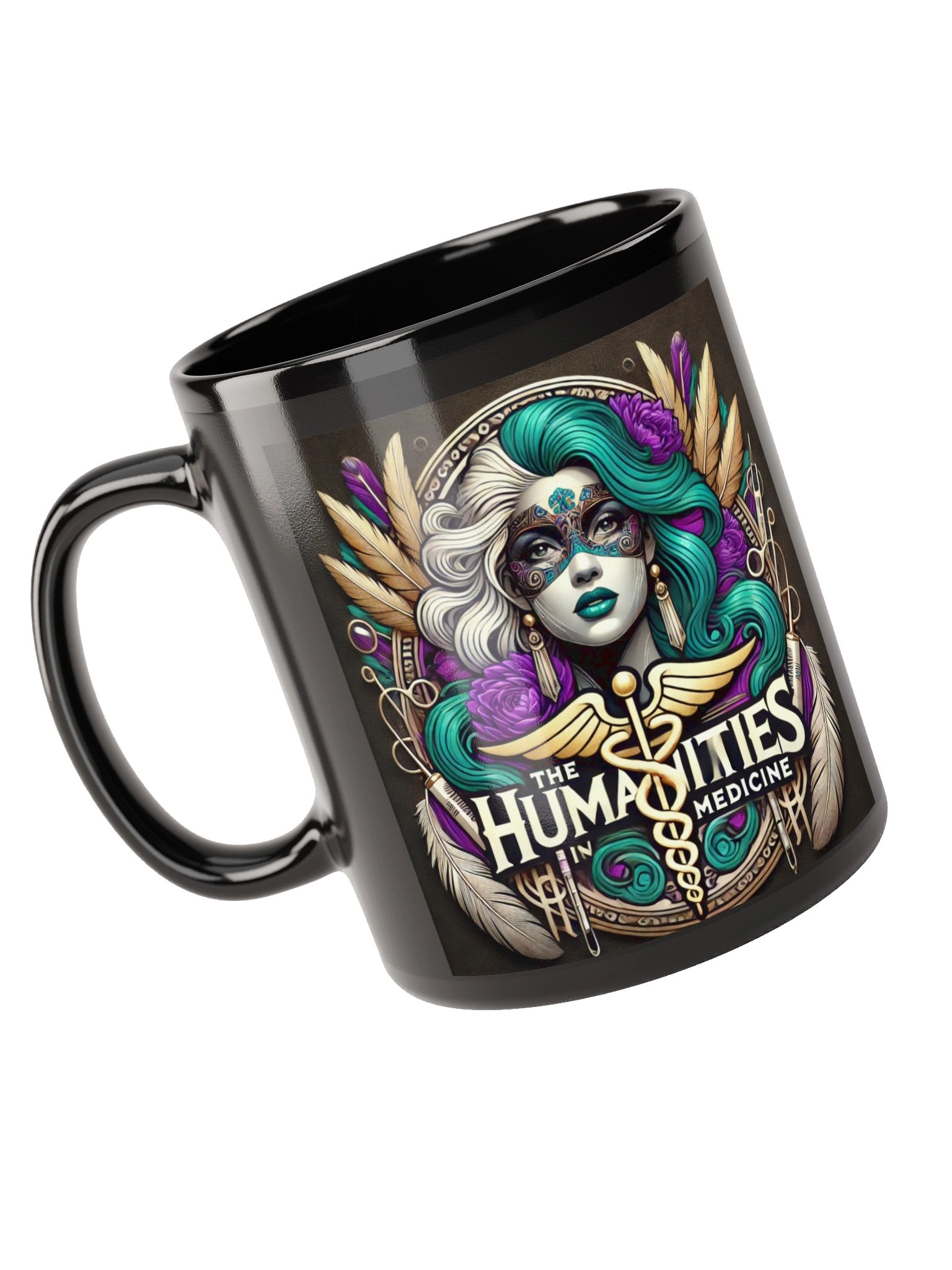 Humanities In Medicine Masked Mardi Gras Muse Glossy Mug product image (6)