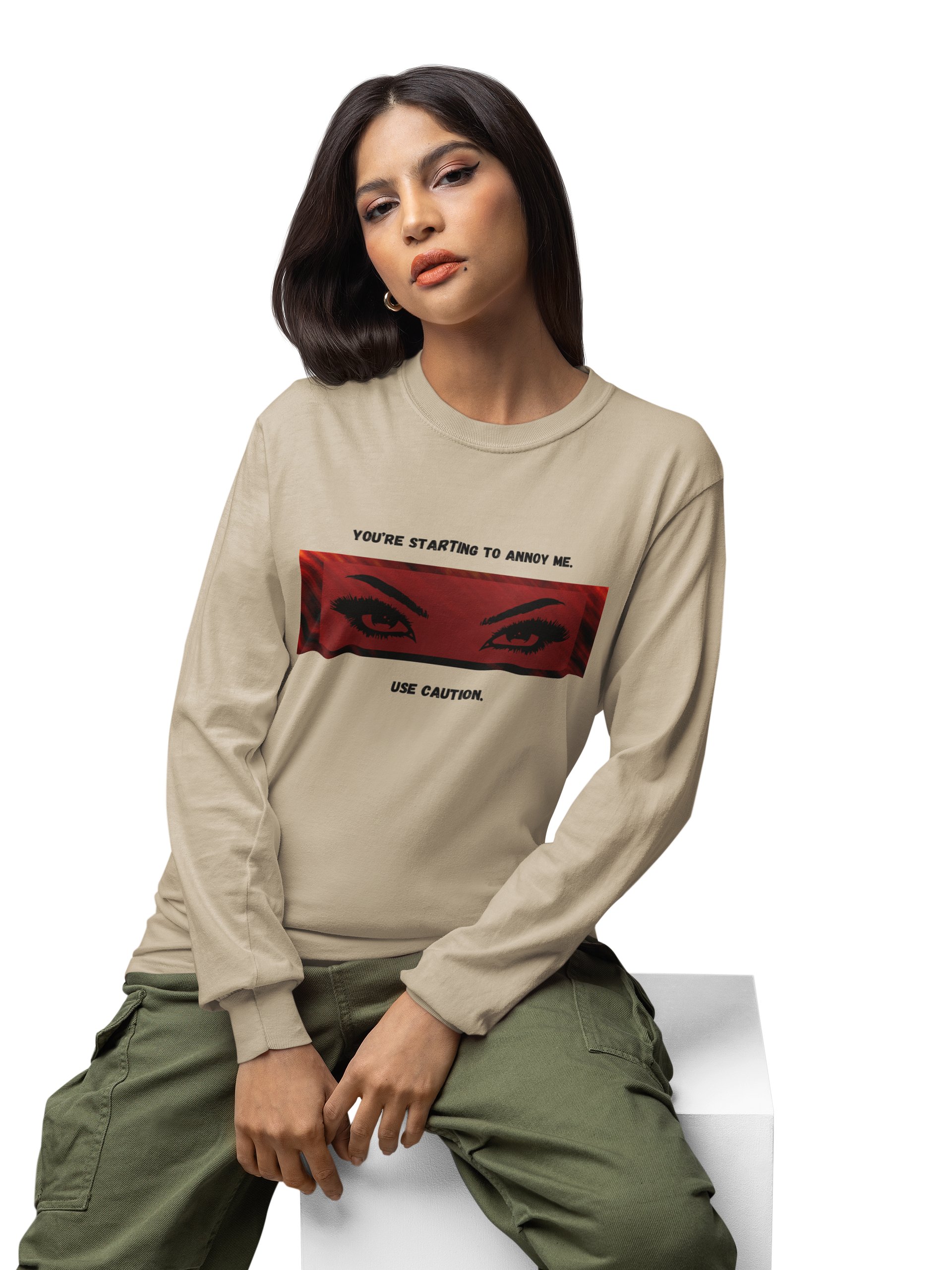 "Use Caution" Heavyweight Long Sleeve T-shirt product image (3)