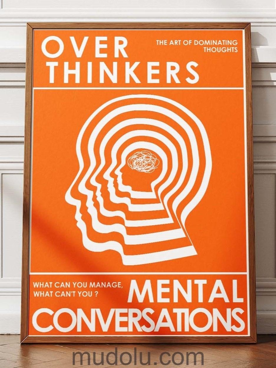 OverThinkers Wall art Poster Orange White product image (4)