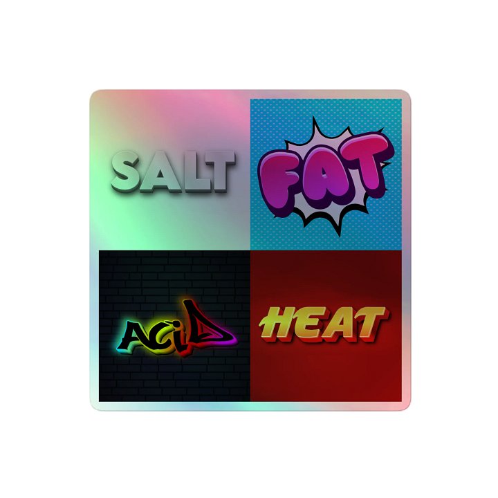 Salt Fat Acid Heat - Kiss-Cut Holographic Sticker Sheet product image (2)