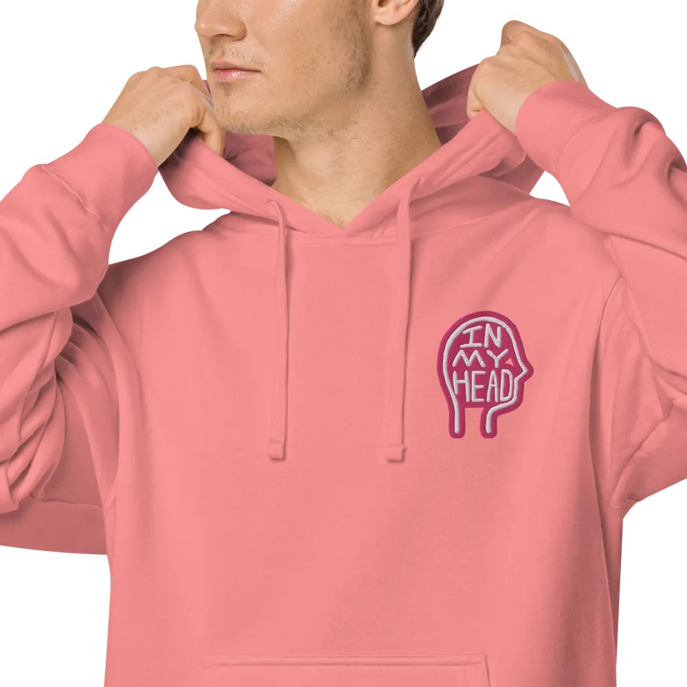 In My Head (L.C. pink bubble design 2) embroidered pigment hoodie product image (7)