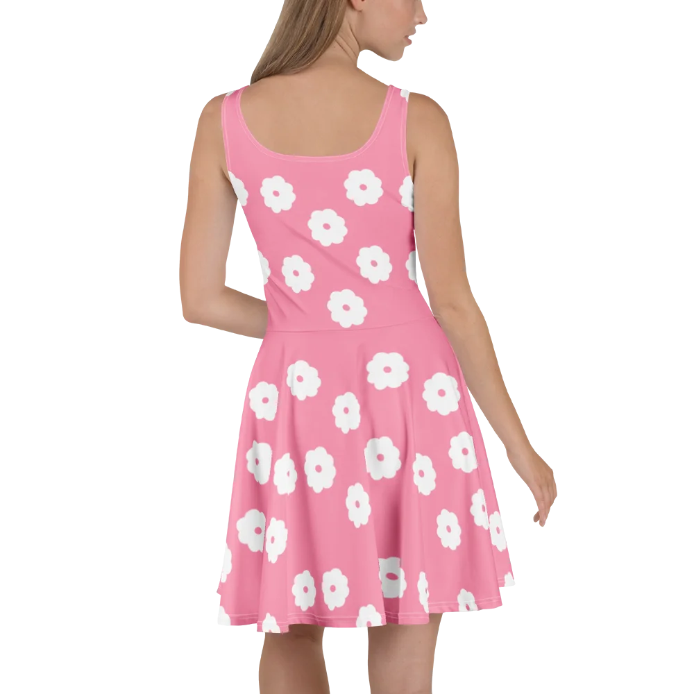 Pink Daisy All-Over Print Skater Dress product image (4)