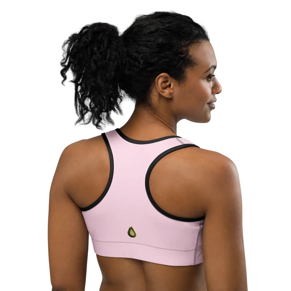 CozyAvocado Women's Pink Sports Bra Strawberry #1 product image (4)