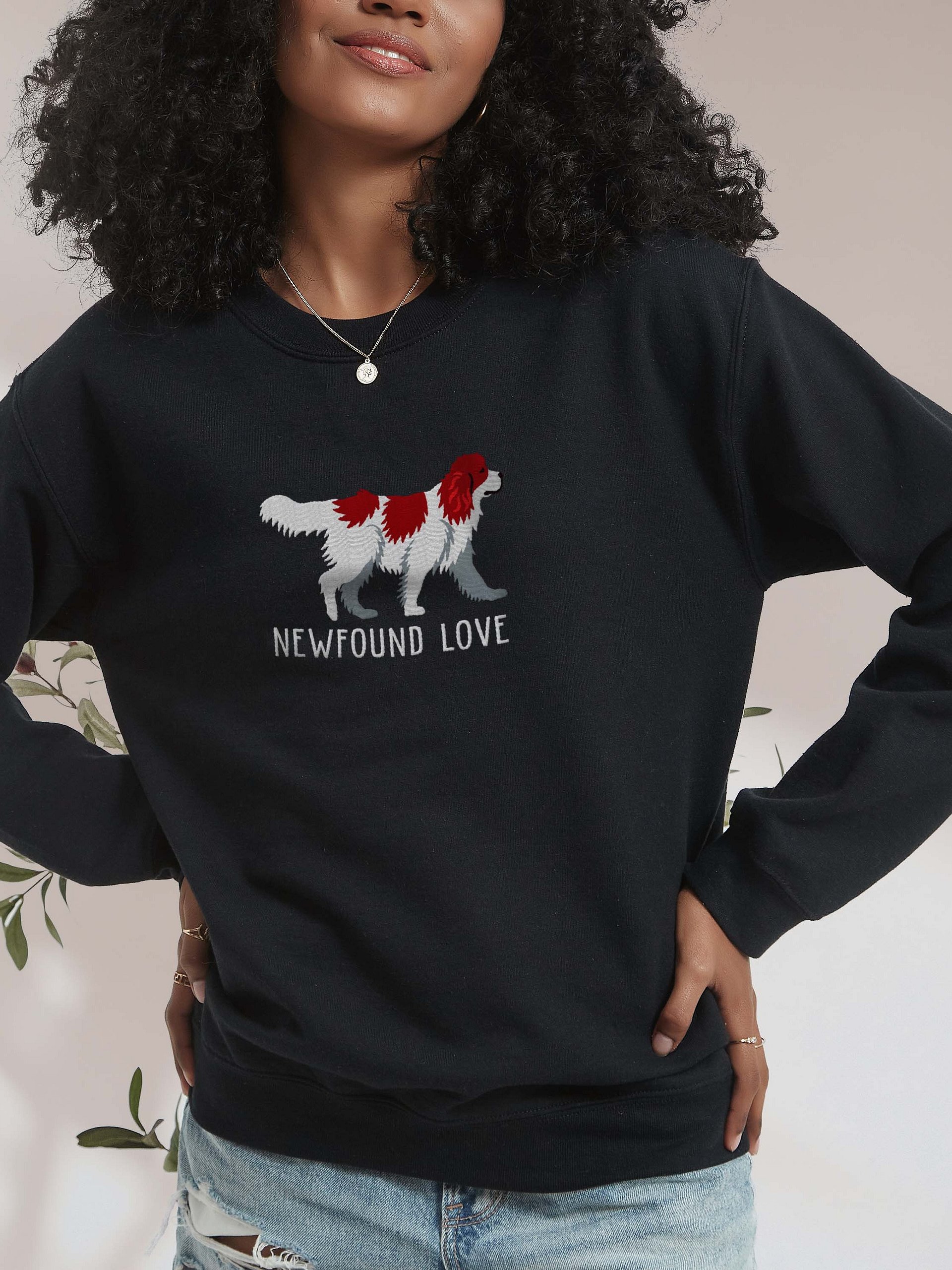 Newfound Love Sweatshirt(Embroidered) of a Newfoundland(Brown & White) product image (2)
