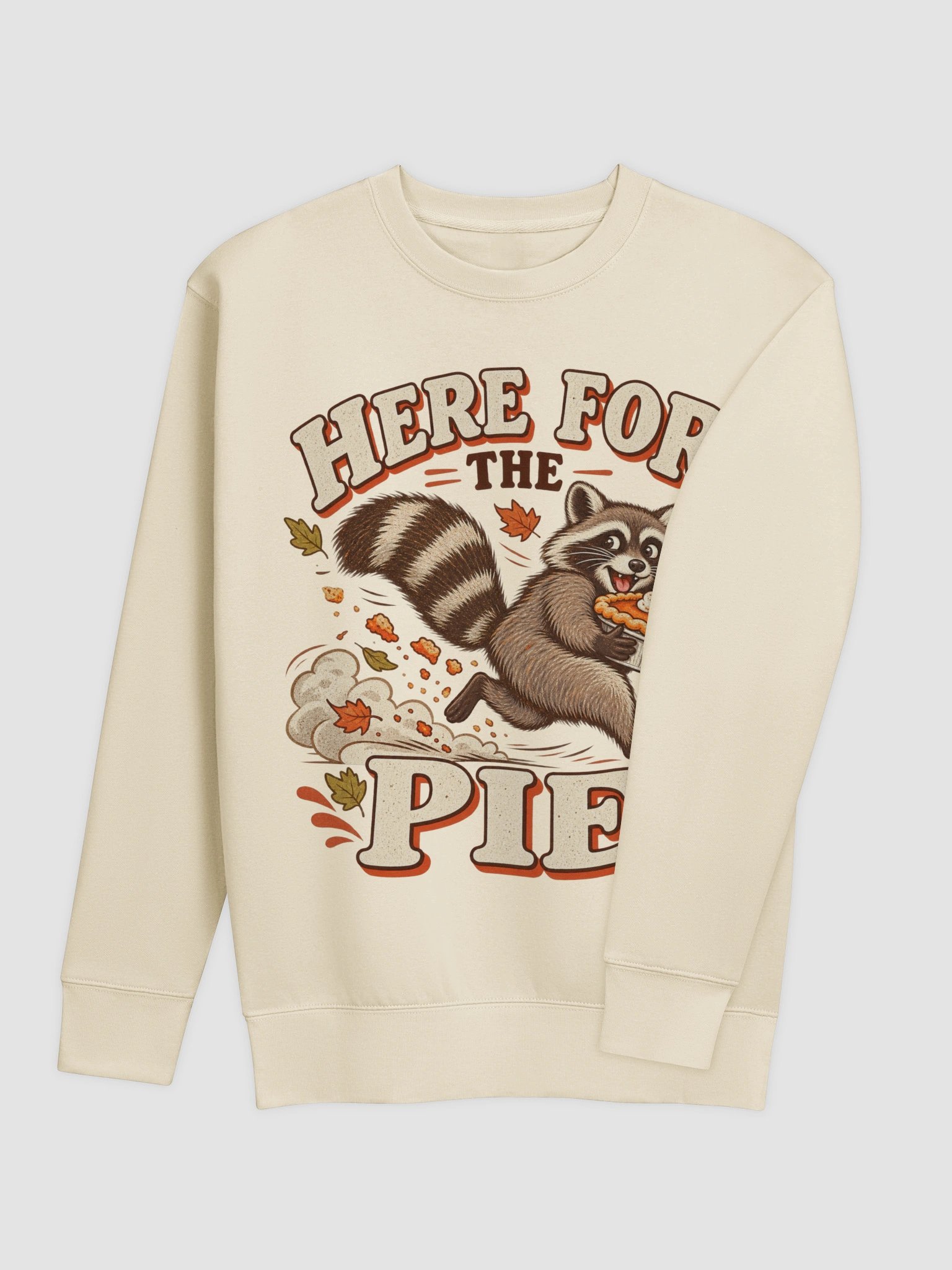 Here for the Pie Raccoon Sweatshirt | Funny Thanksgiving Animal Crewneck product image (4)