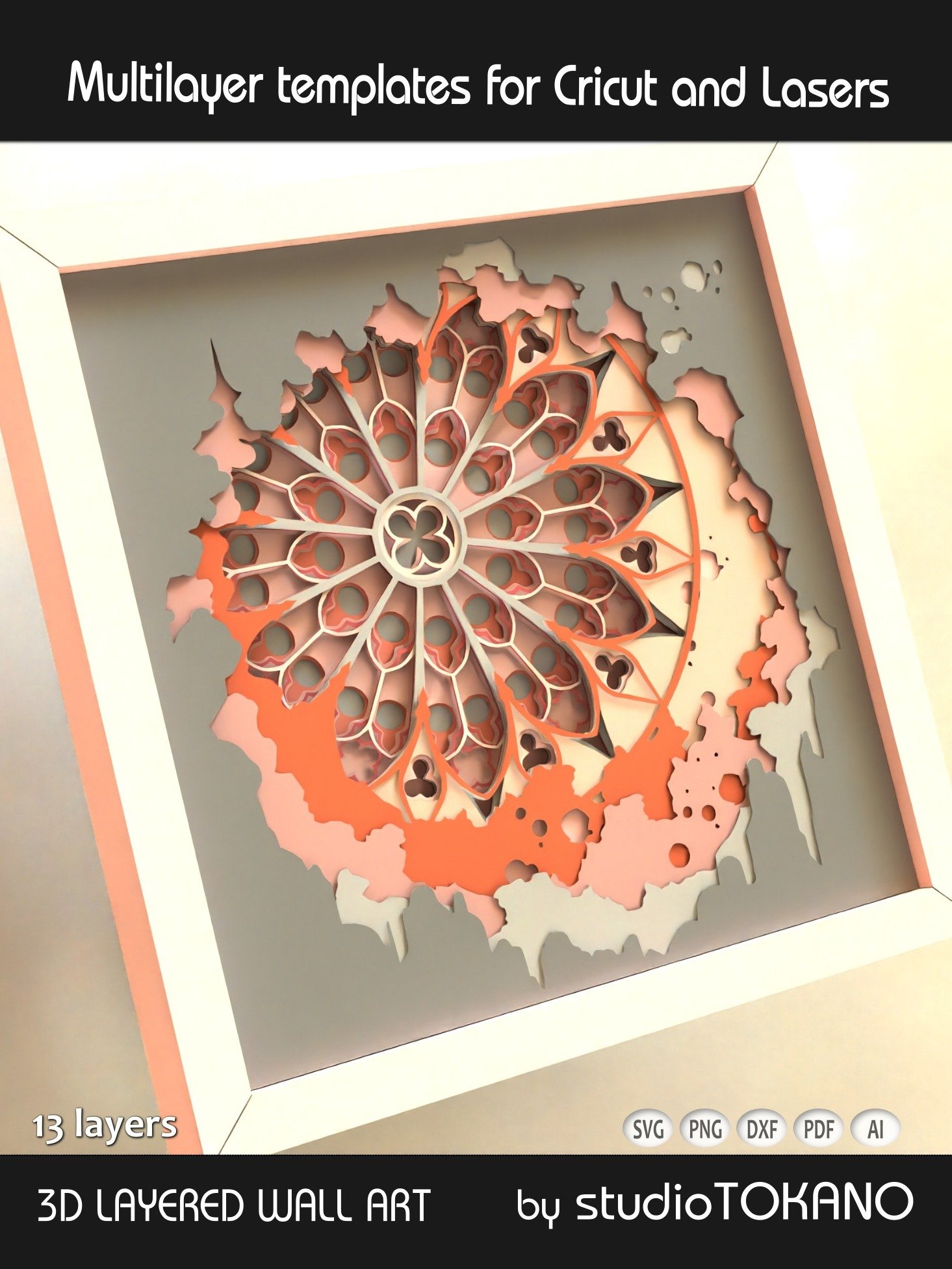 Gothic Rosa Shadow box SVG product image (8)