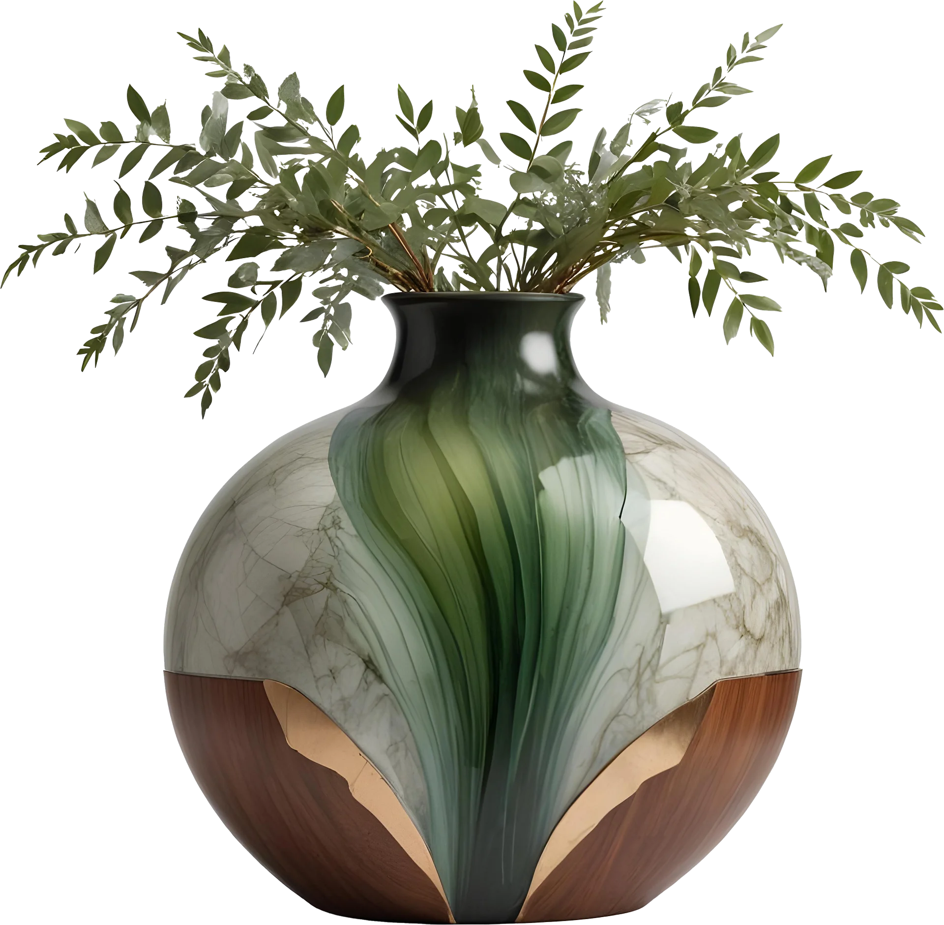 Luxe Botanique – Verdant Elegance Vase PNG product image (1)