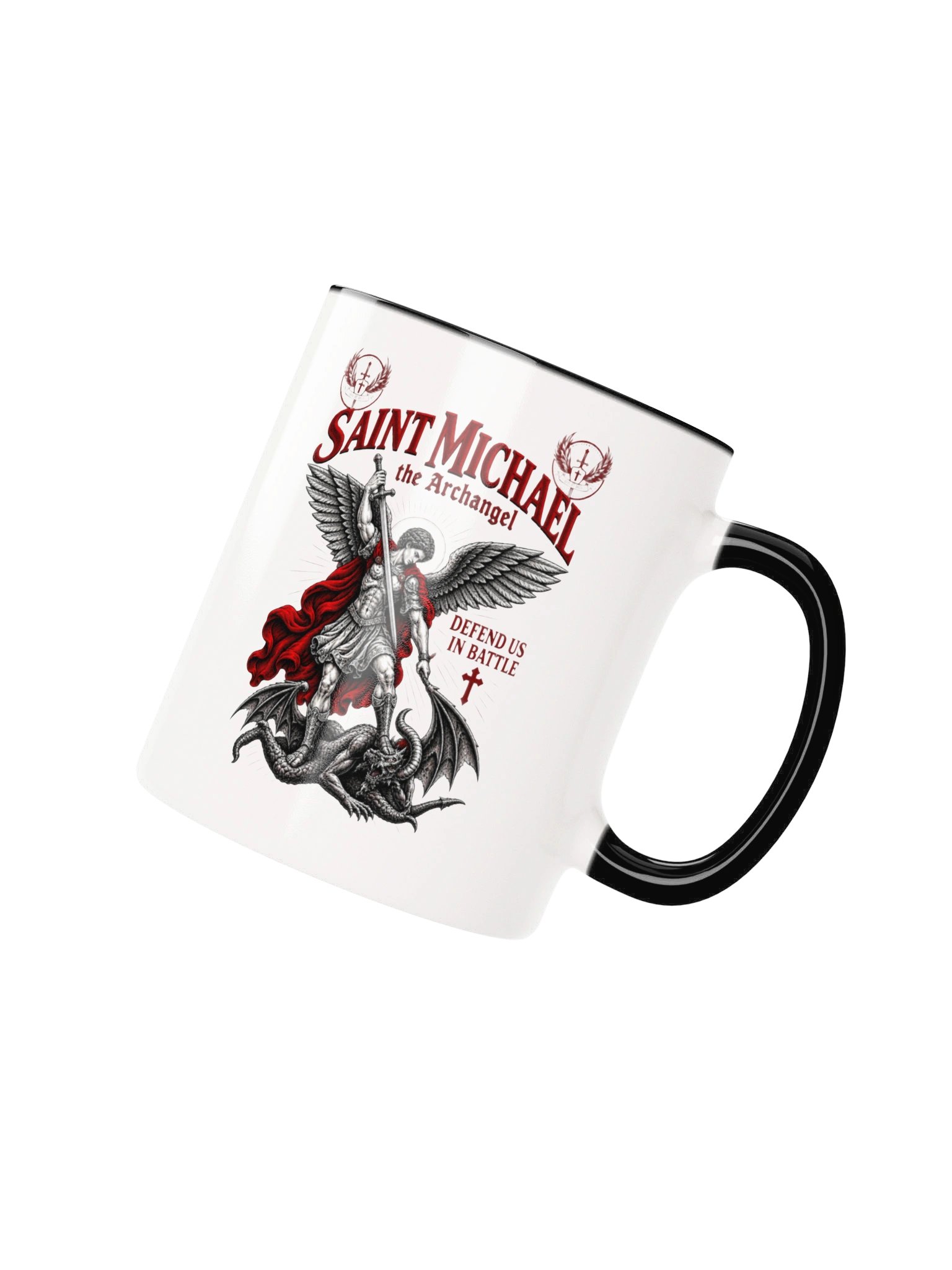 Saint Michael the Archangel Coffee Mug | Defend Us in Battle Catholic Christian Mug | Religious Faith Gift | Kingdom Life Co. product image (3)