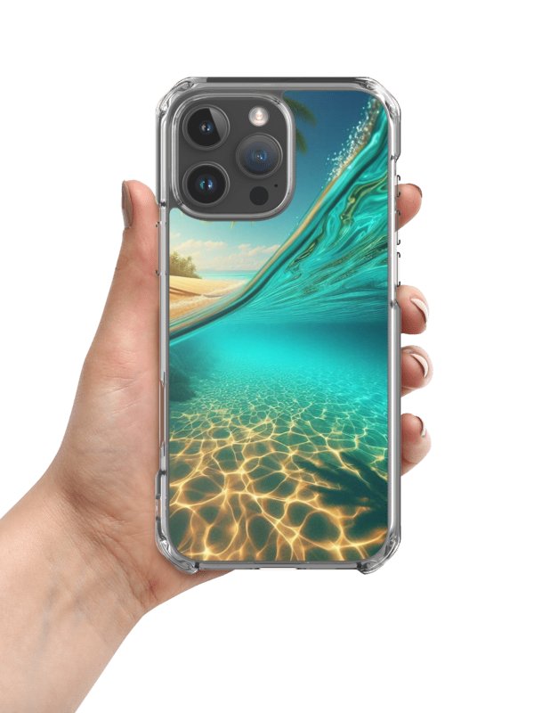 Tropical Paradise iPhone® MagSafe® Clear Case | AI Design beautiful beach scenery product image (1)