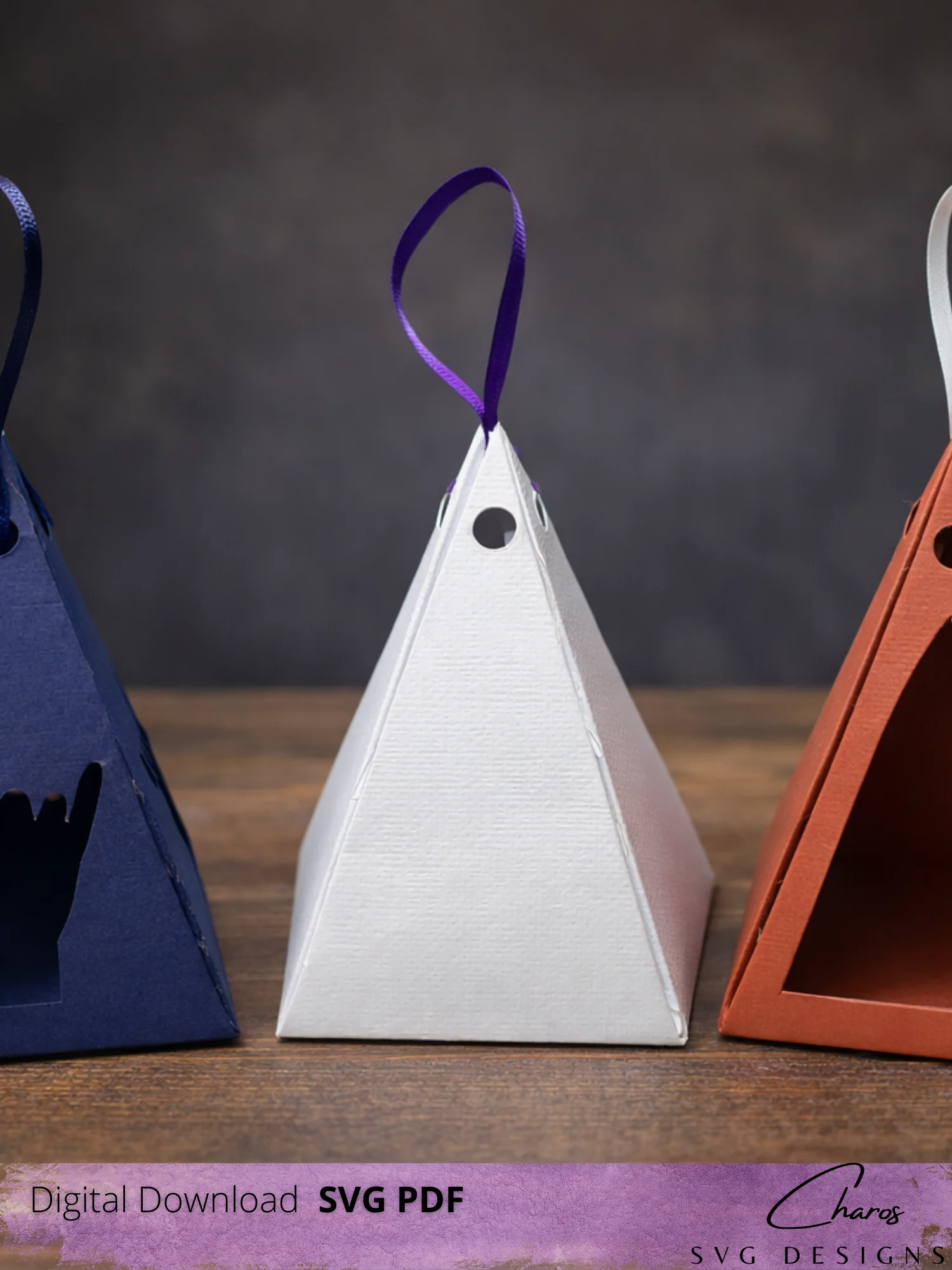 Scalable Pyramid Favor/Gift Box Bundle Template SVG product image (2)