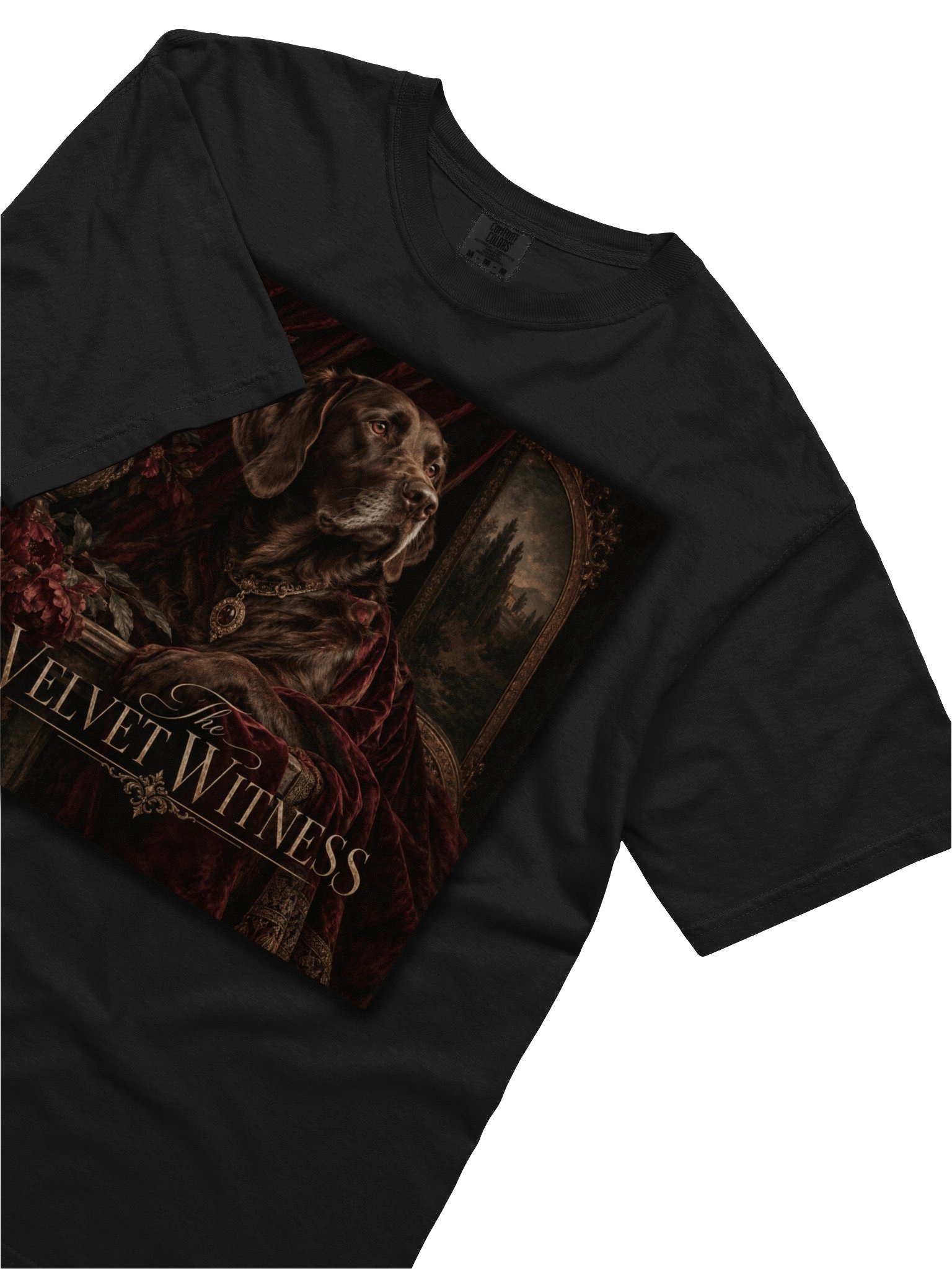 Vintage Dog Portrait Graphic T-Shirt – Dark Academia Dog Lover Tee | The Velvet Witness product image (10)