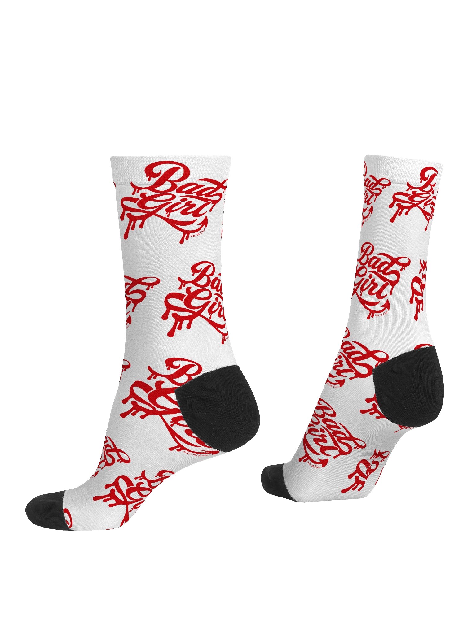 Bad Girl White Socks (Red Text) product image (4)