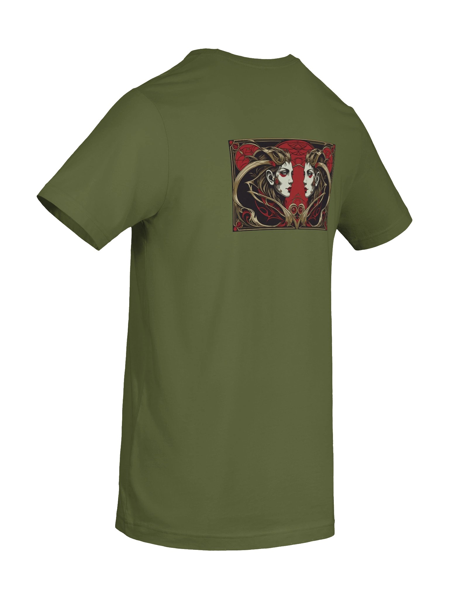 Gemini - Gothic Zodiac, Red Graphic on the back T-Shirt. product image (83)