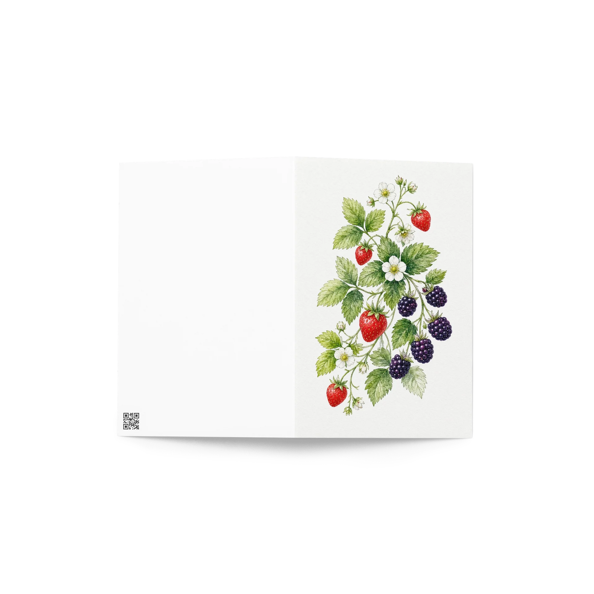 Wild Strawberry & Blackberry Watercolor Greeting Card product image (4)