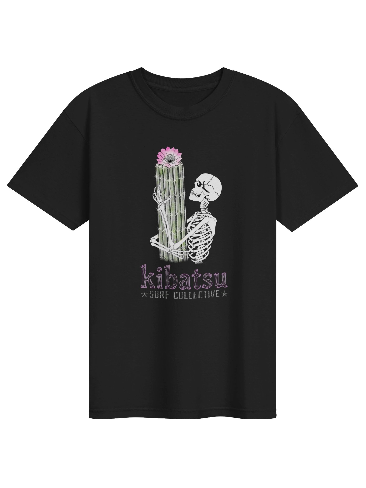 Kibatsu Surf Collective Skeleton Hugs Flowering Cactus T Shirt product image (13)
