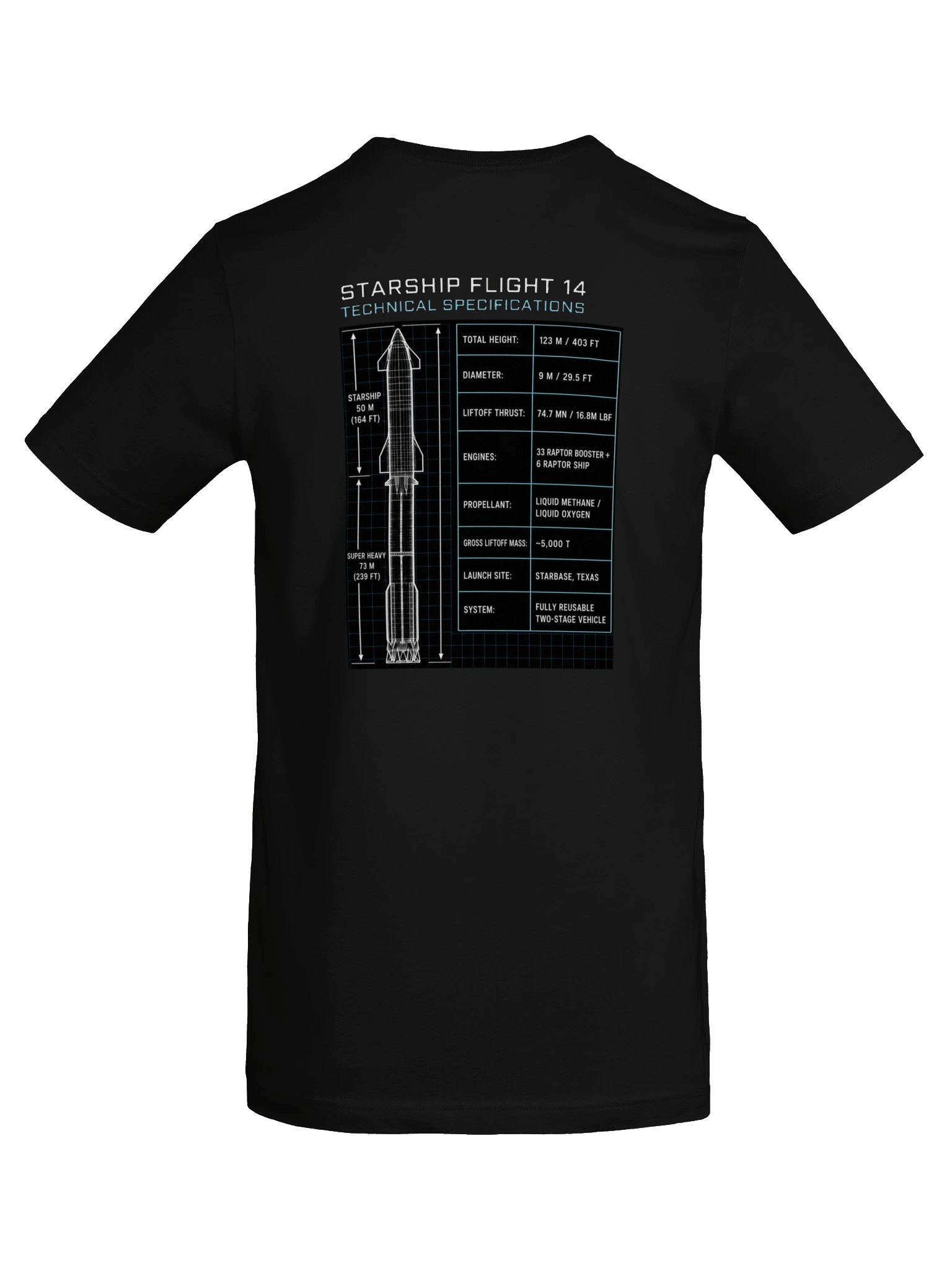 Starship Flight 14 Technical Specifications Tee product image (6)