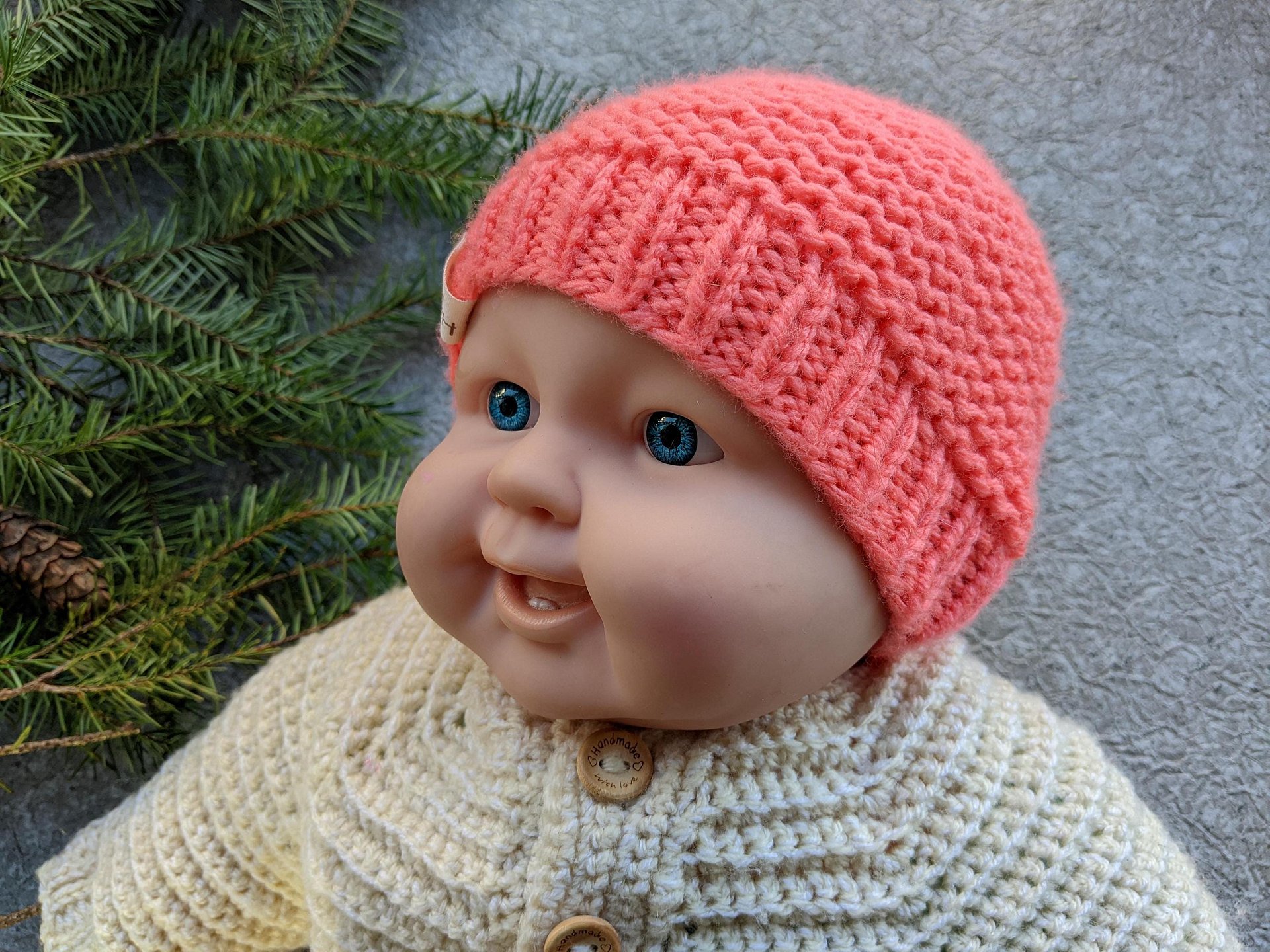 Set of 3 Knit Newborn Baby Beanie Patterns product image (9)