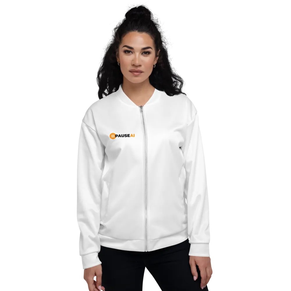 White Bomber Jacket (Unisex) product image (2)