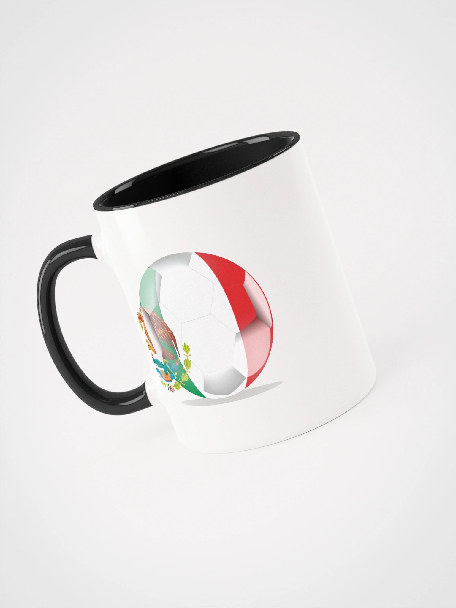 Mexico Flag Soccer Ball White Coffee Mug (Double Sided Print) product image (5)