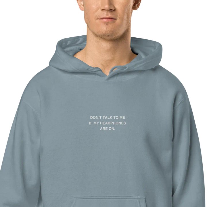 HEADPHONES ON embroidered pigment hoodie product image (2)