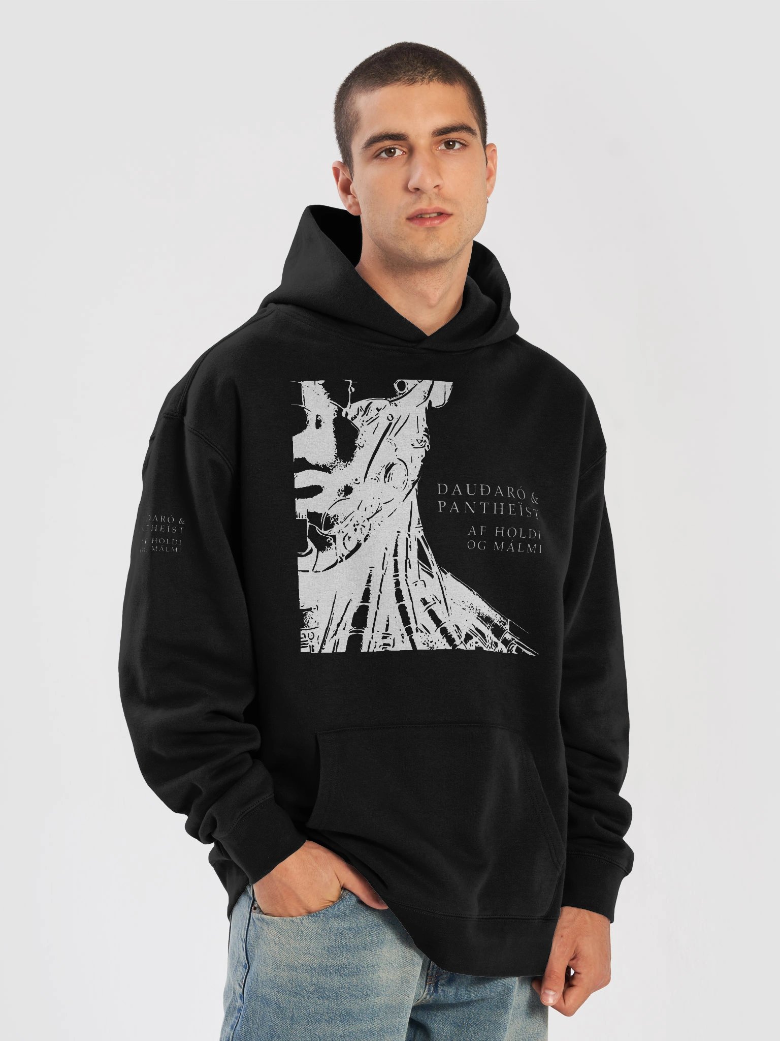 Dauðaró & Pantheïst — Af holdi og málmi Limited Edition Oversized Hoodie (Black) product image (1)