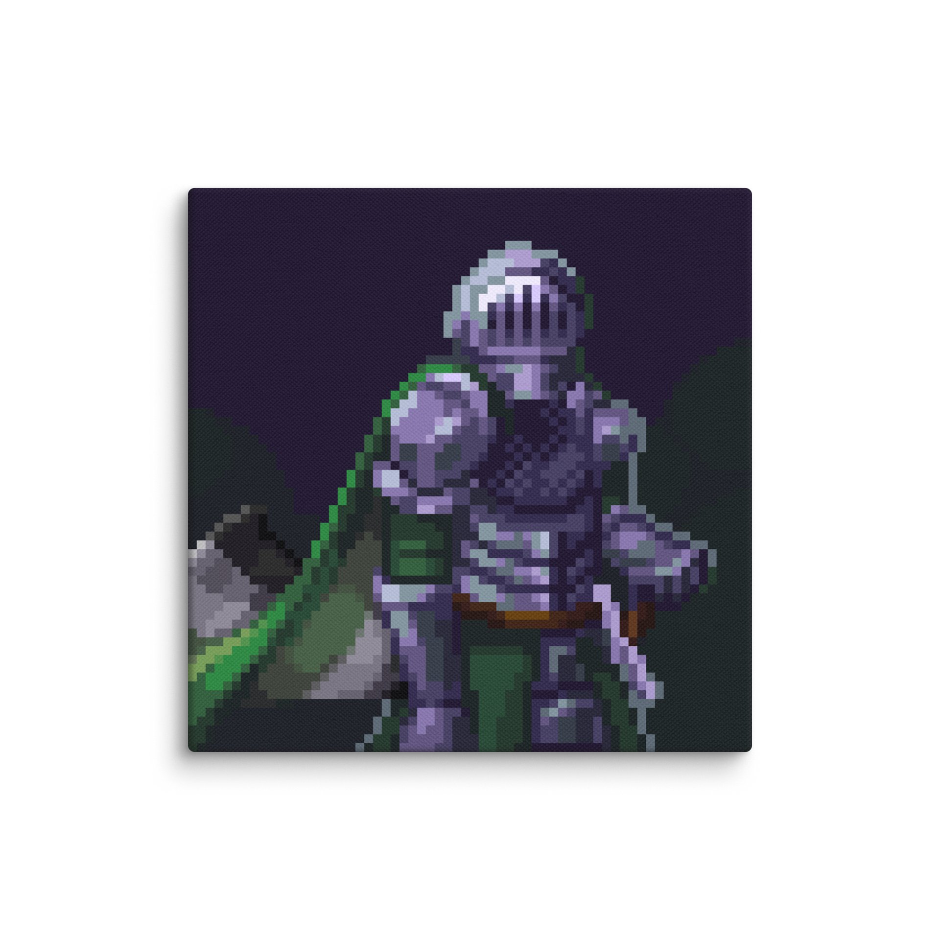 Aromantic Knight Pixel Art Canvas Print product image (1)