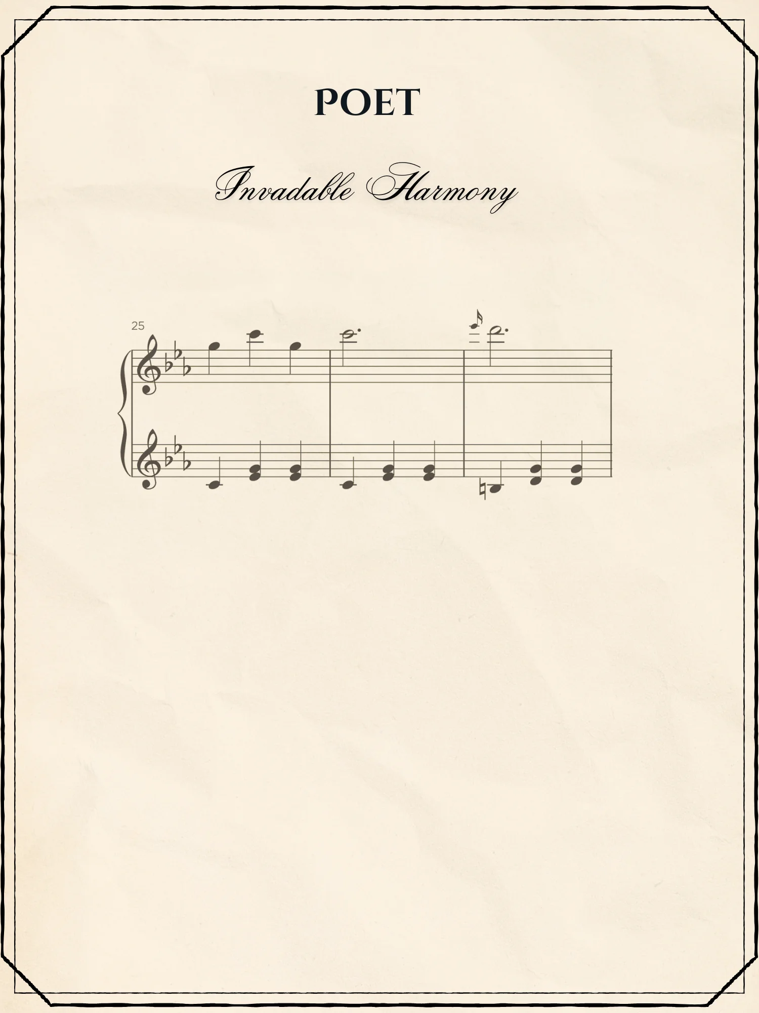 Poet - Sheet Music | Invadable Harmony product image (1)
