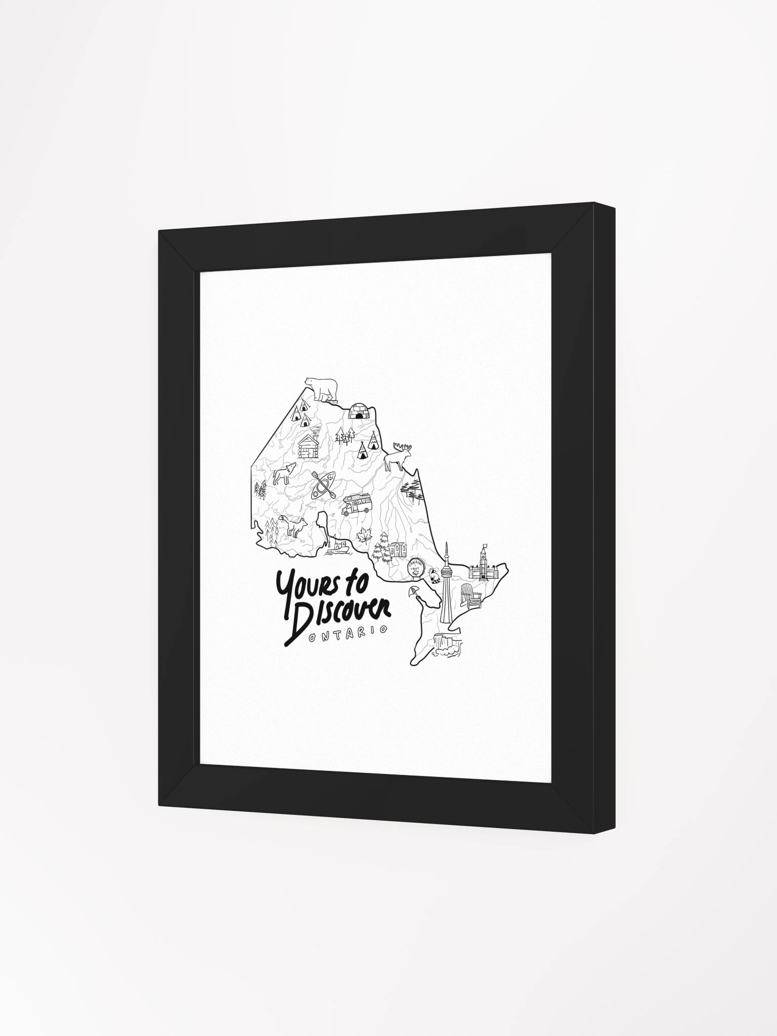 Ontario Symbols Map - Framed Poster product image (4)
