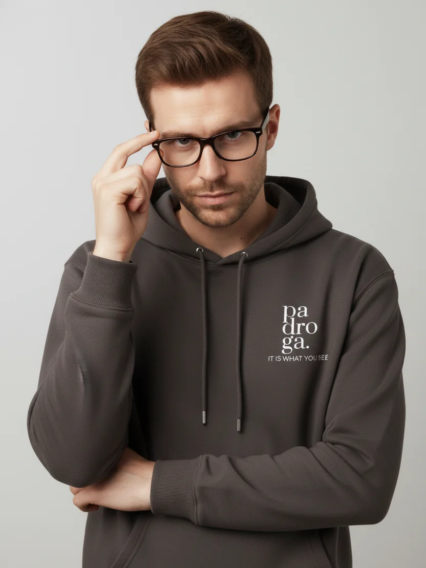 padroga. vintage black hoodie vertical logo product image (4)