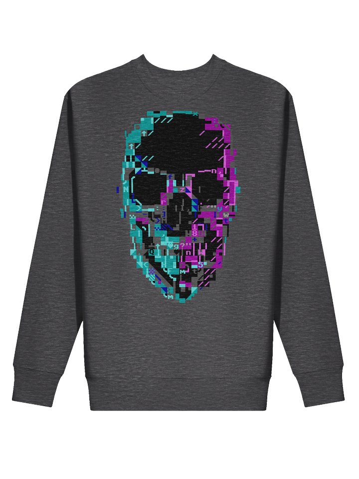 Cyberpunk ASCII Glitch Skull Sweater product image (2)