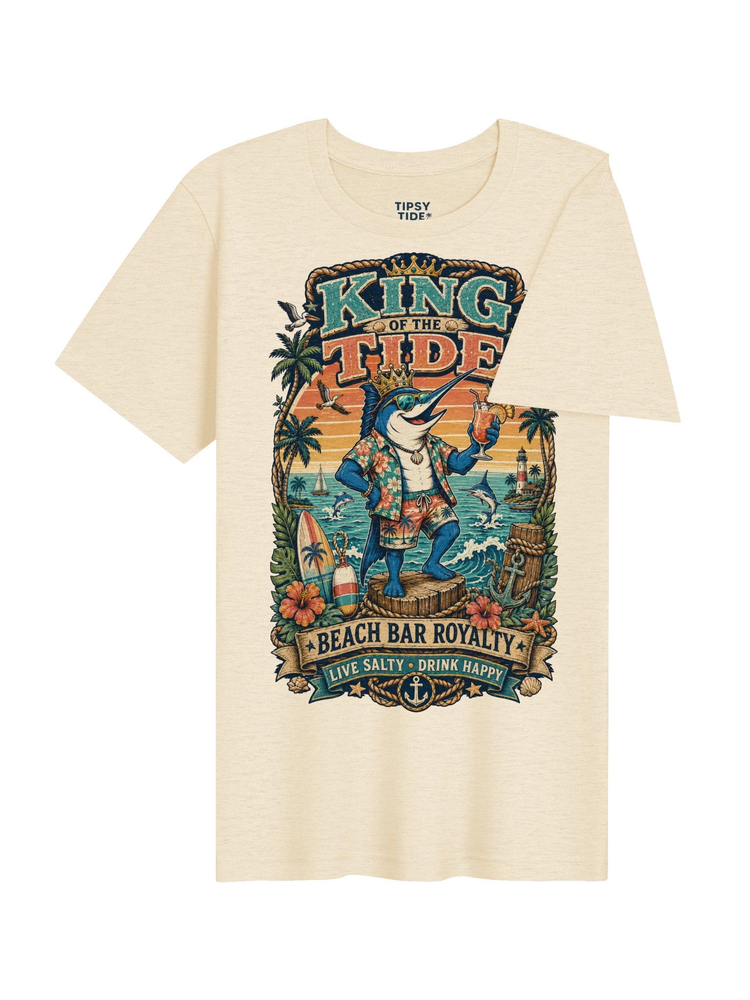 King of the Tide Retro Beach Bar Tee product image (5)