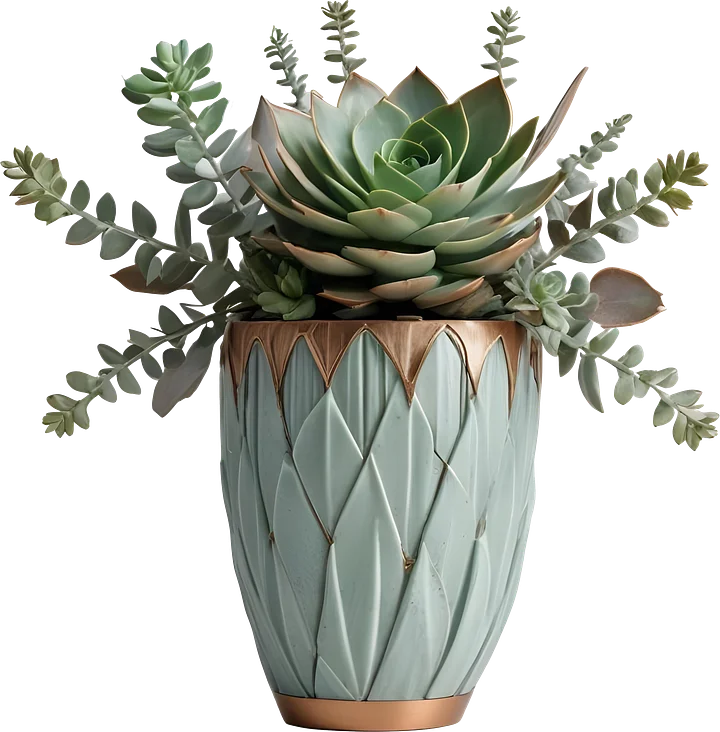 Collection: Gatsby Grace – Art Deco Succulent Arrangement PNG product image (1)