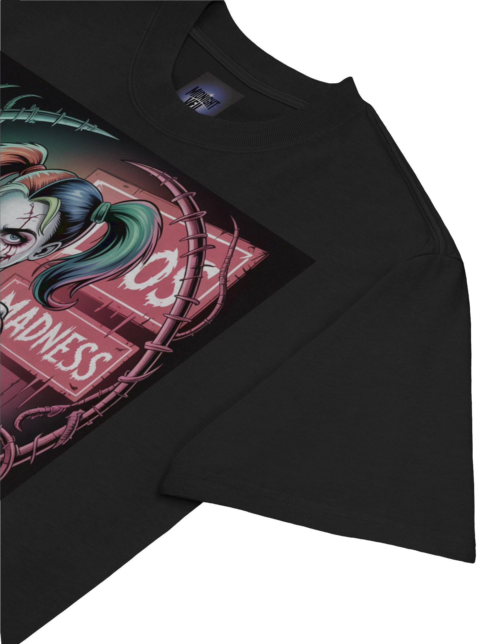 Neon Frenzy: Harley Quinn Chaos & Madness Oversized Faded T-Shirt product image (7)