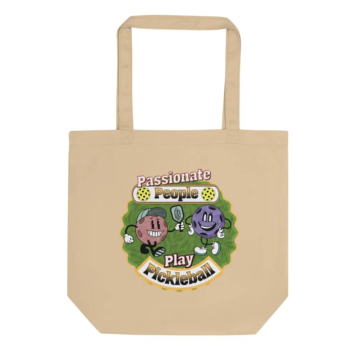 Passionate People Play Pickleball Emblem Eco Tote product image (1)