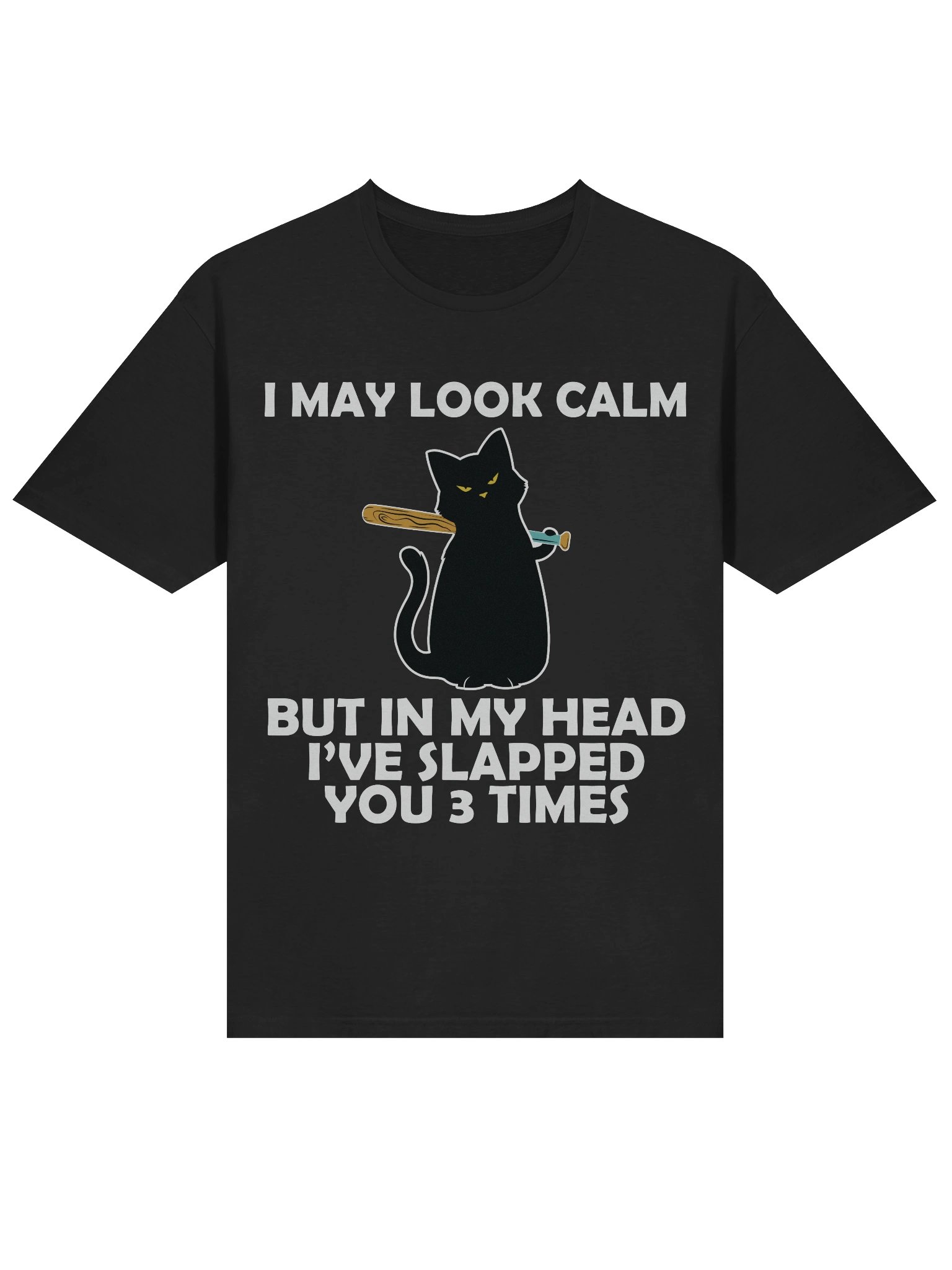 Meme – Psycho Black Cat – Bat Slap – Gildan Softstyle T-Shirt product image (2)
