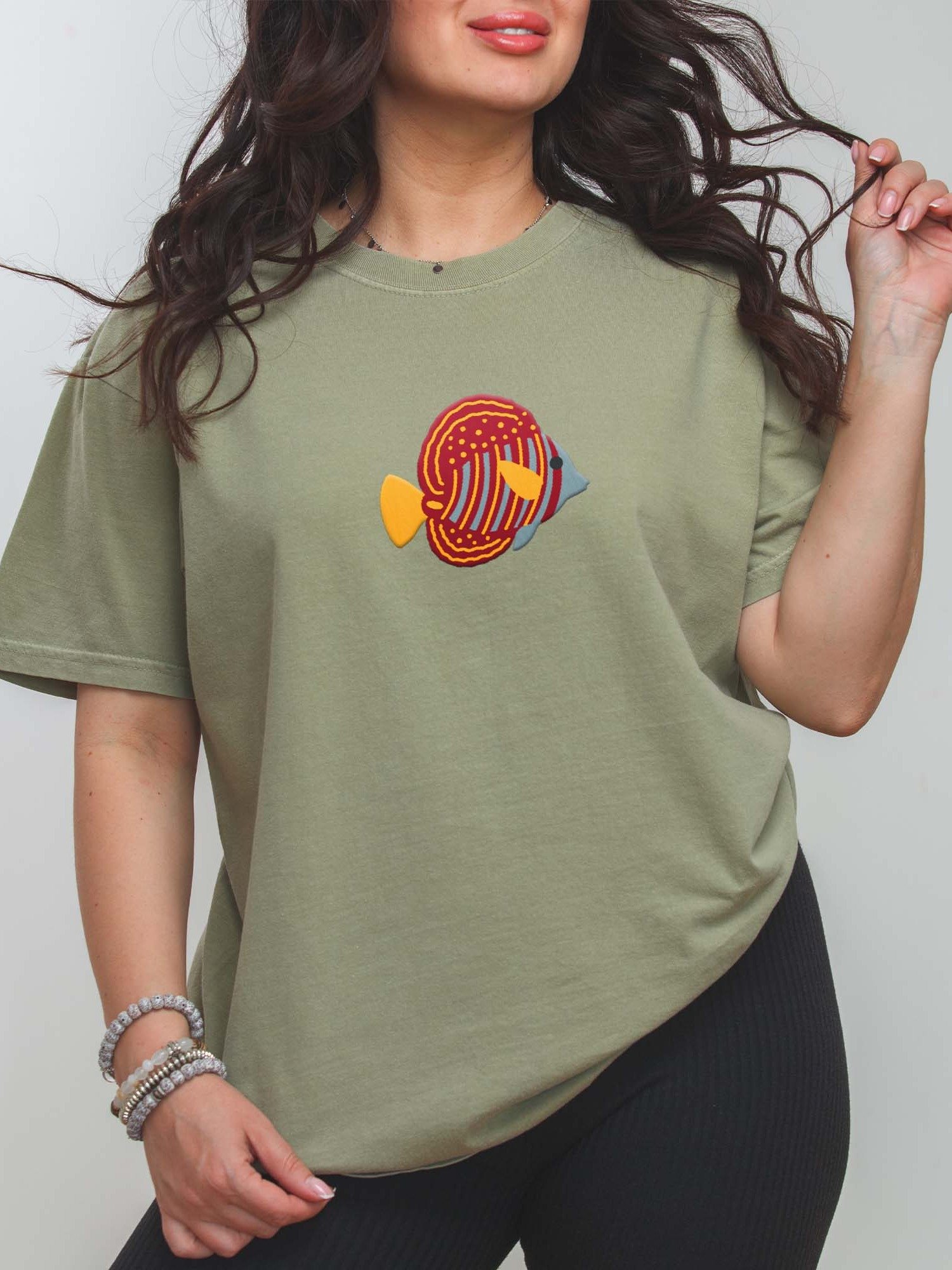 Sailfin Tang Embroidered Shirt | Reef Aquarium Fish Embroidery Tee | Saltwater Marine Fish Apparel product image (2)