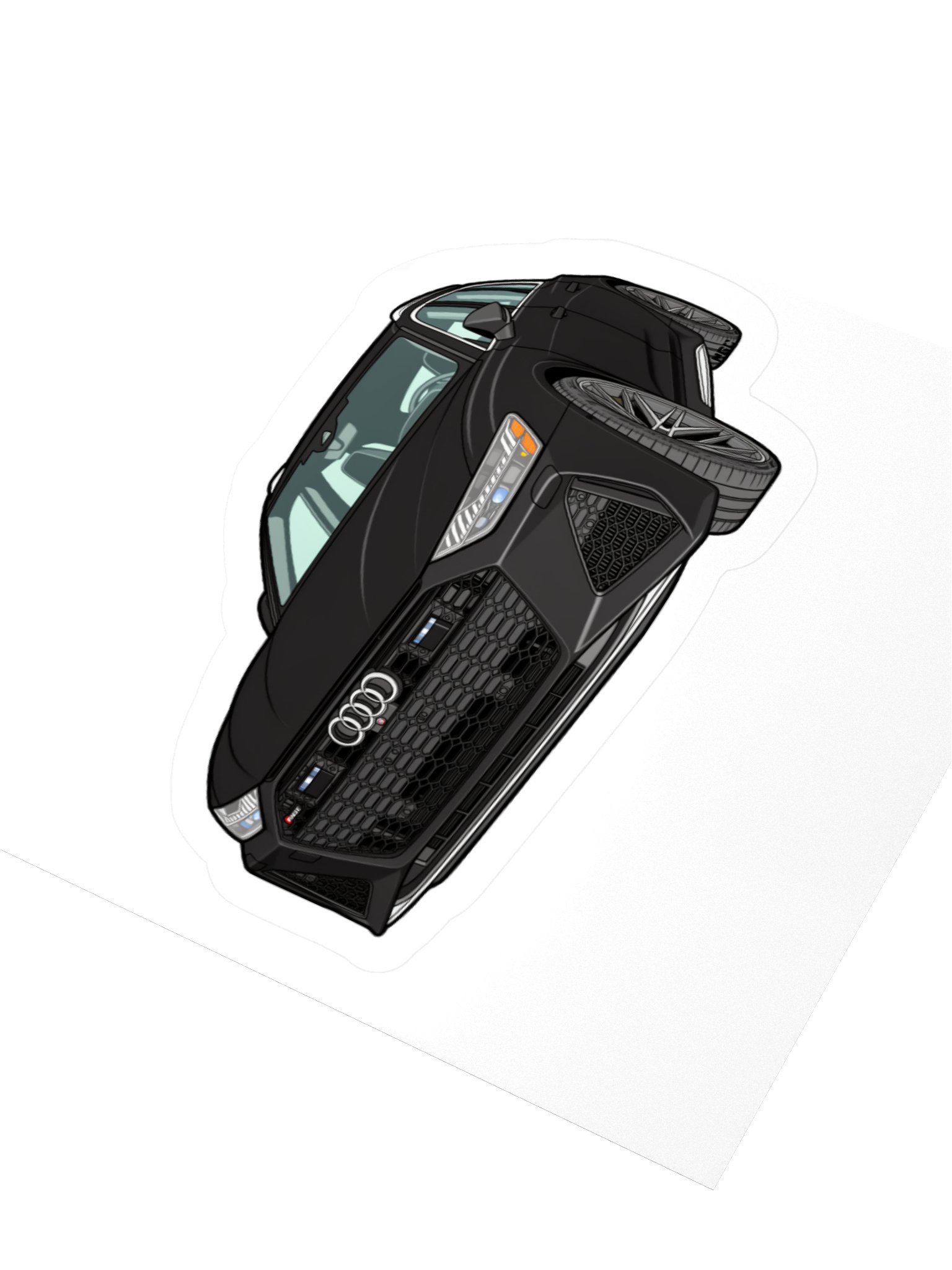 Black Audi RS6 Avant Sticker (Retro, Sketch, Silhouette) product image (7)