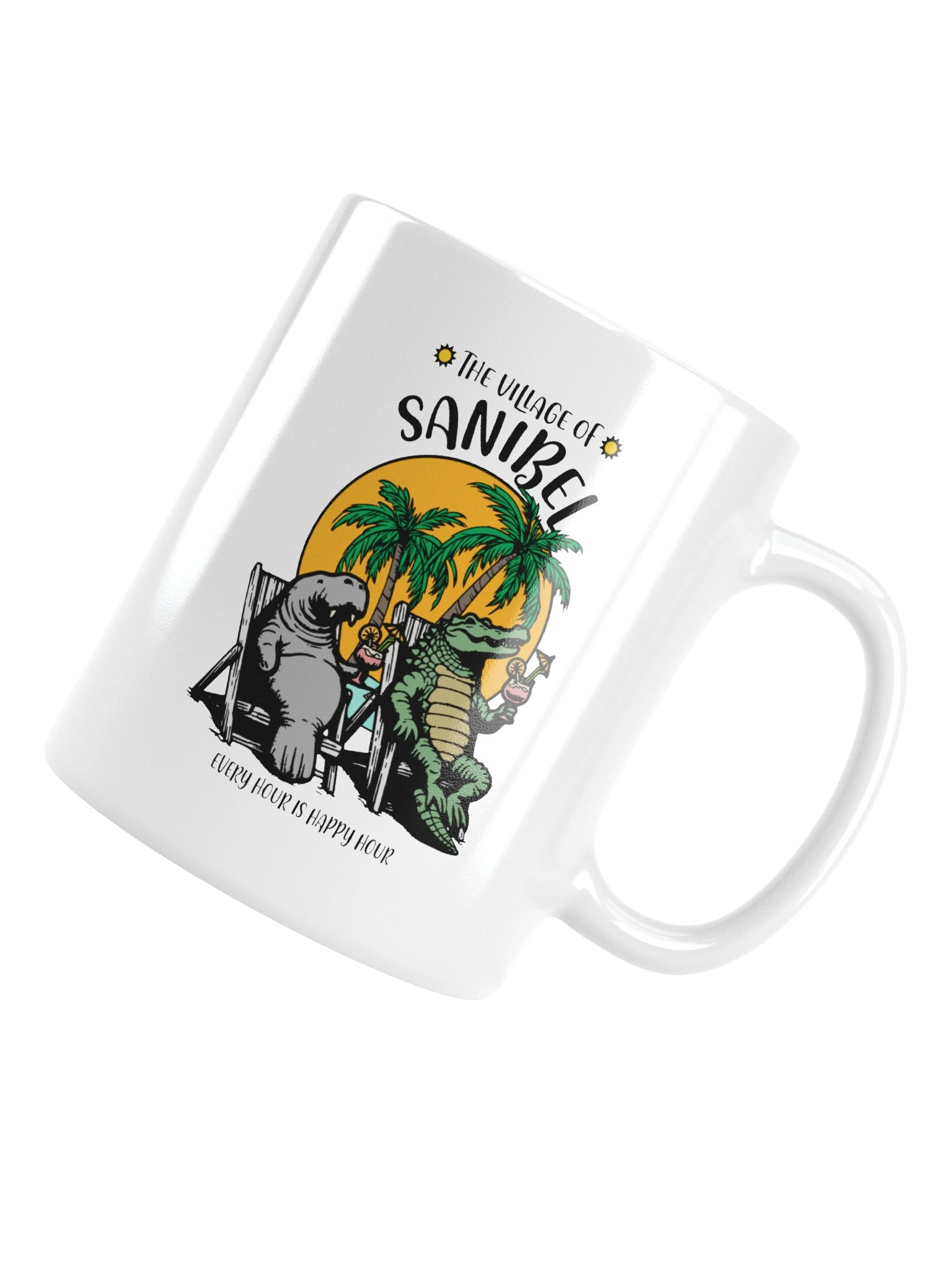 The Village of Sanibel TV Florida USA Fun Manatee Alligator Design Coffee Mug product image (15)