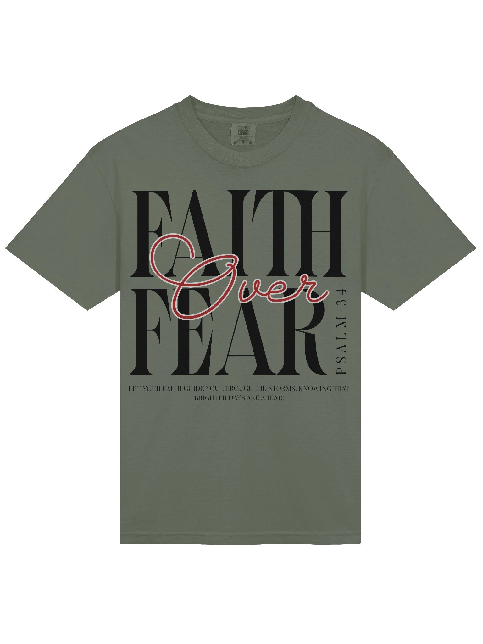 Faith Over Fear Psalm 34 Comfort Color T-shirt product image (3)