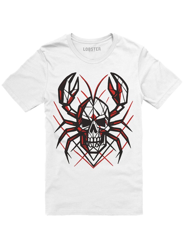 Geometric Lobster Skull T-Shirt | Edgy Streetwear Graphic Tee product image (2)