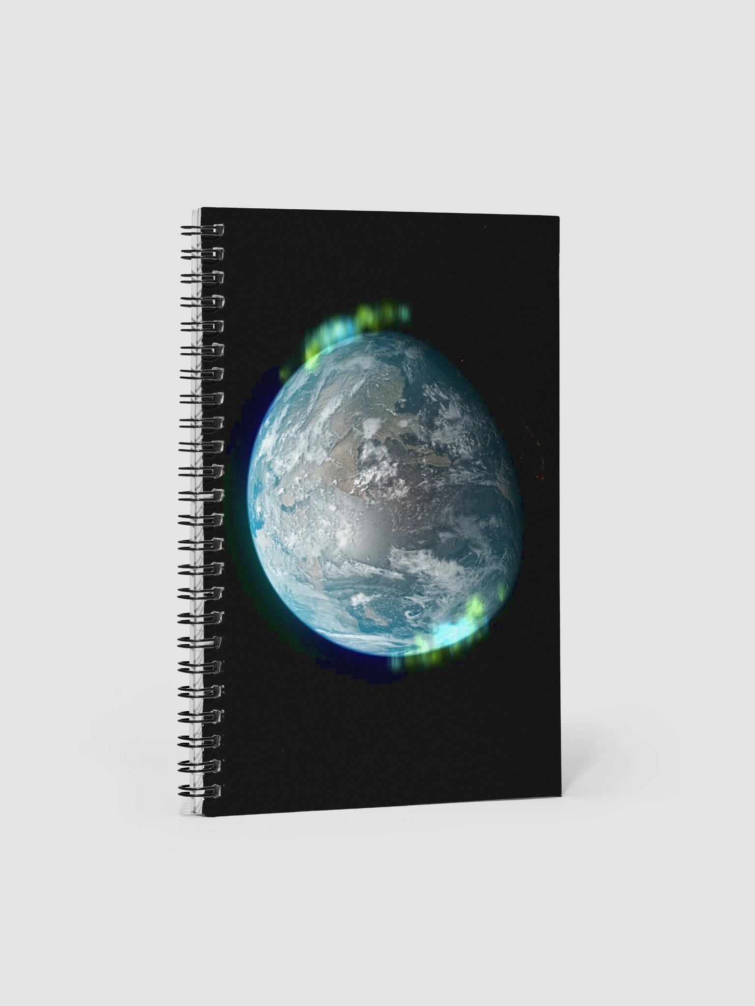 Earth from space with Celestial Lights Spiral Notebook product image (1)