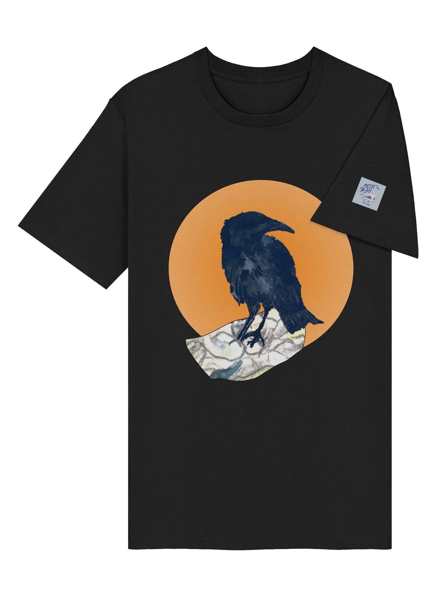 Crow on Pebbles, Organic T-Shirt (Unisex) product image (6)