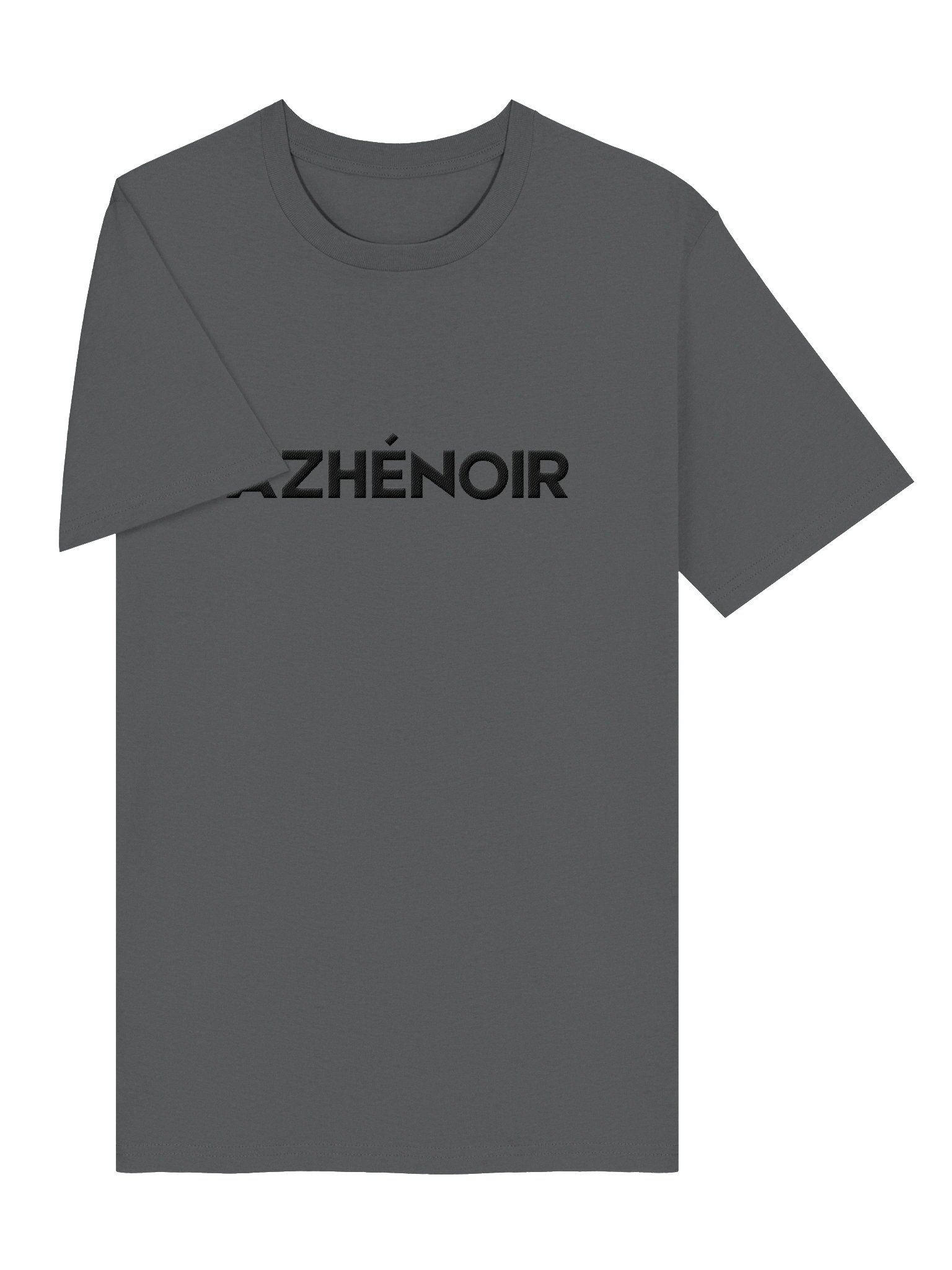 AZHÉNOIR Organic Cotton T-Shirt — Unisex Center Embroidered Logo (Khaki, Heather Grey, White, Anthracite) product image (5)