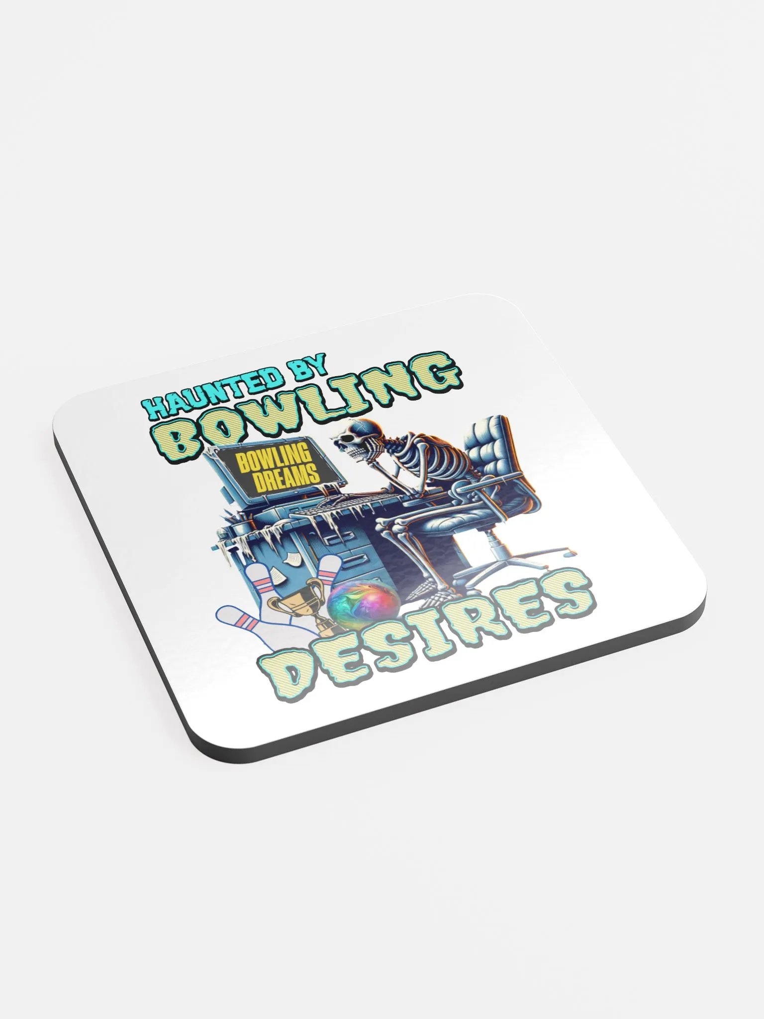 Haunted By Bowling Desires Cork Coaster product image (3)