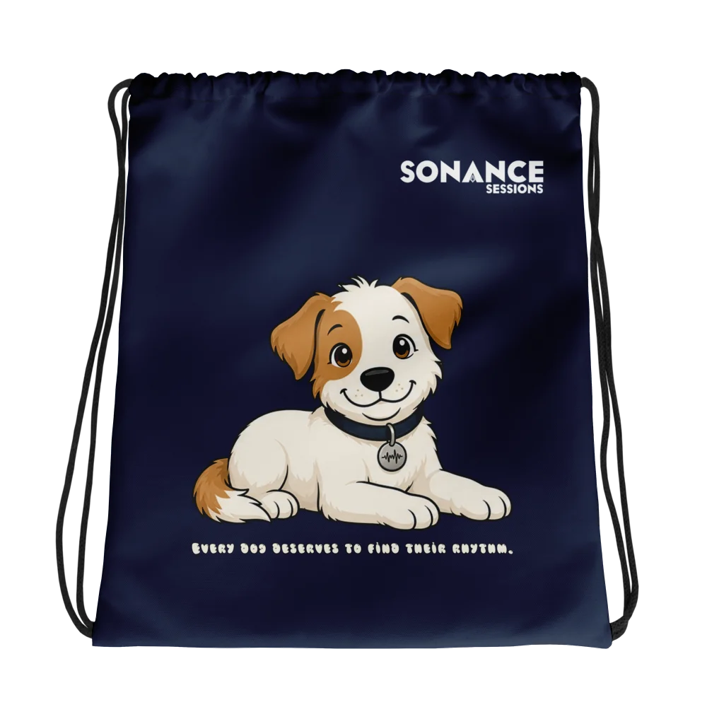 Sonance Dog Drawstring Bag (Lying Down) Navy product image (1)