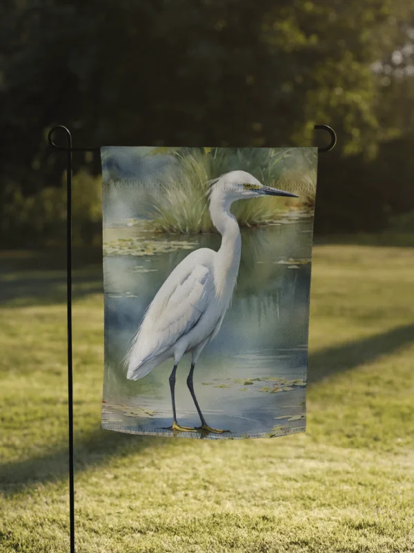 Snowy Egret Garden Flag product image (1)