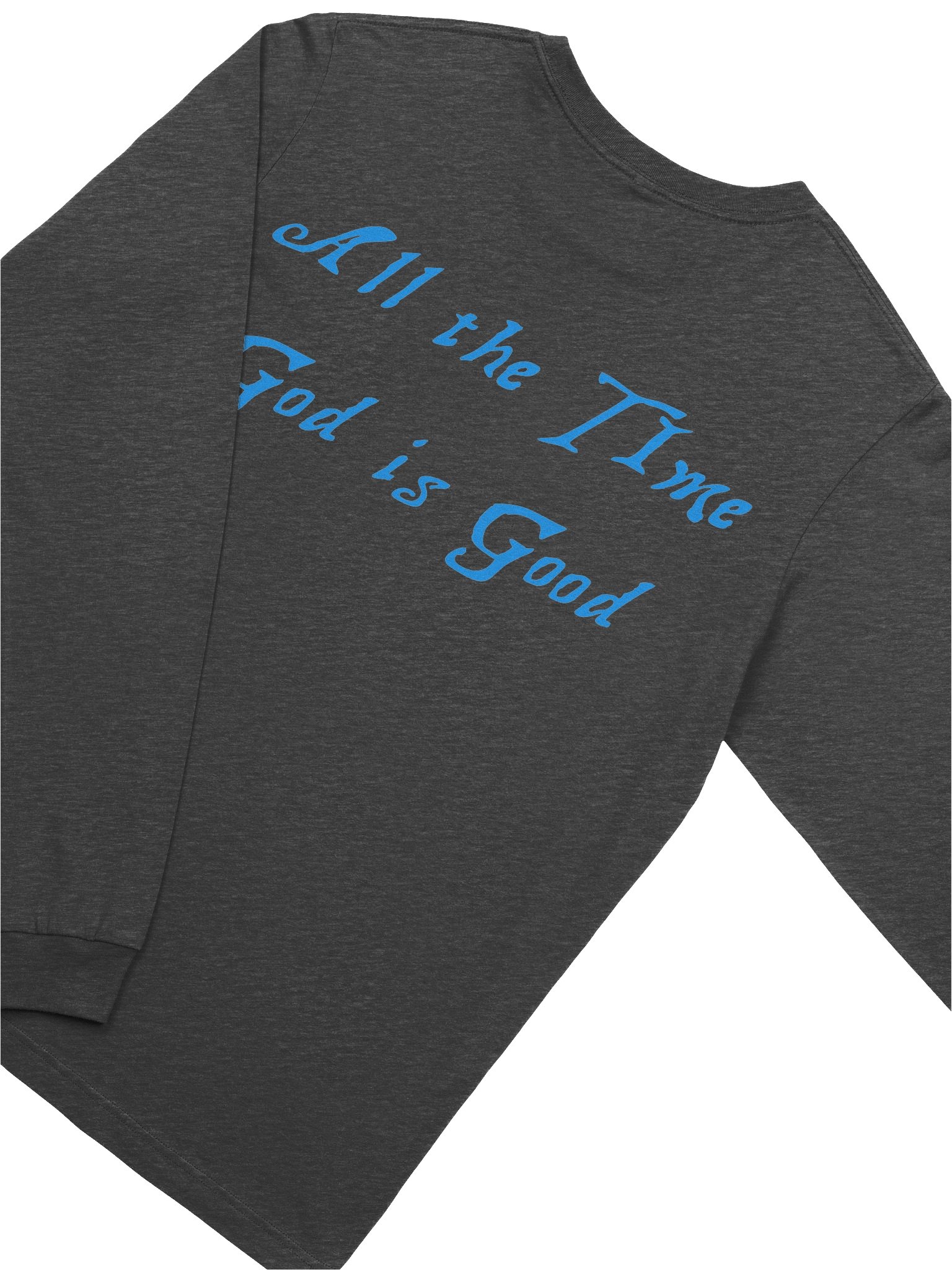 God is Good — Blue Cursive Long-Sleeve Tee product image (12)