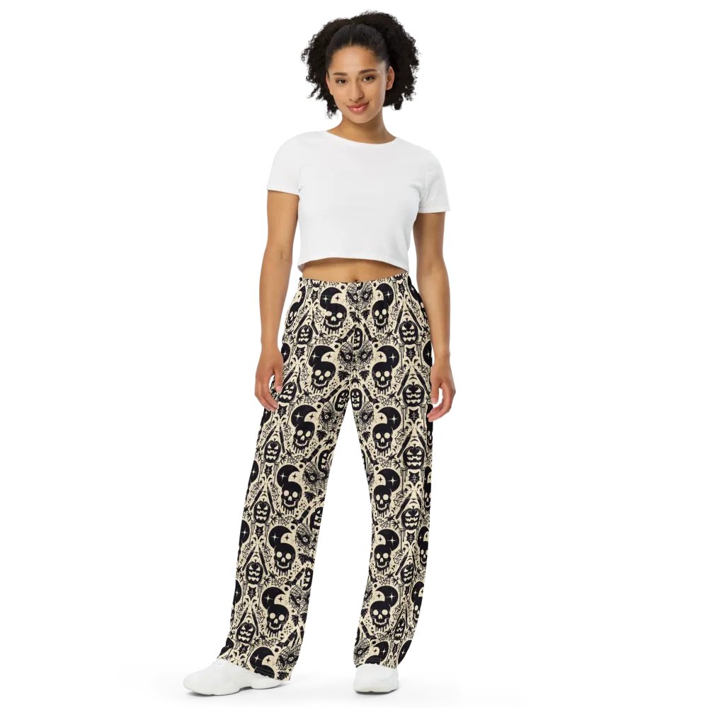 Moonlit Gothic All-Over Wide-Leg Pants product image (9)