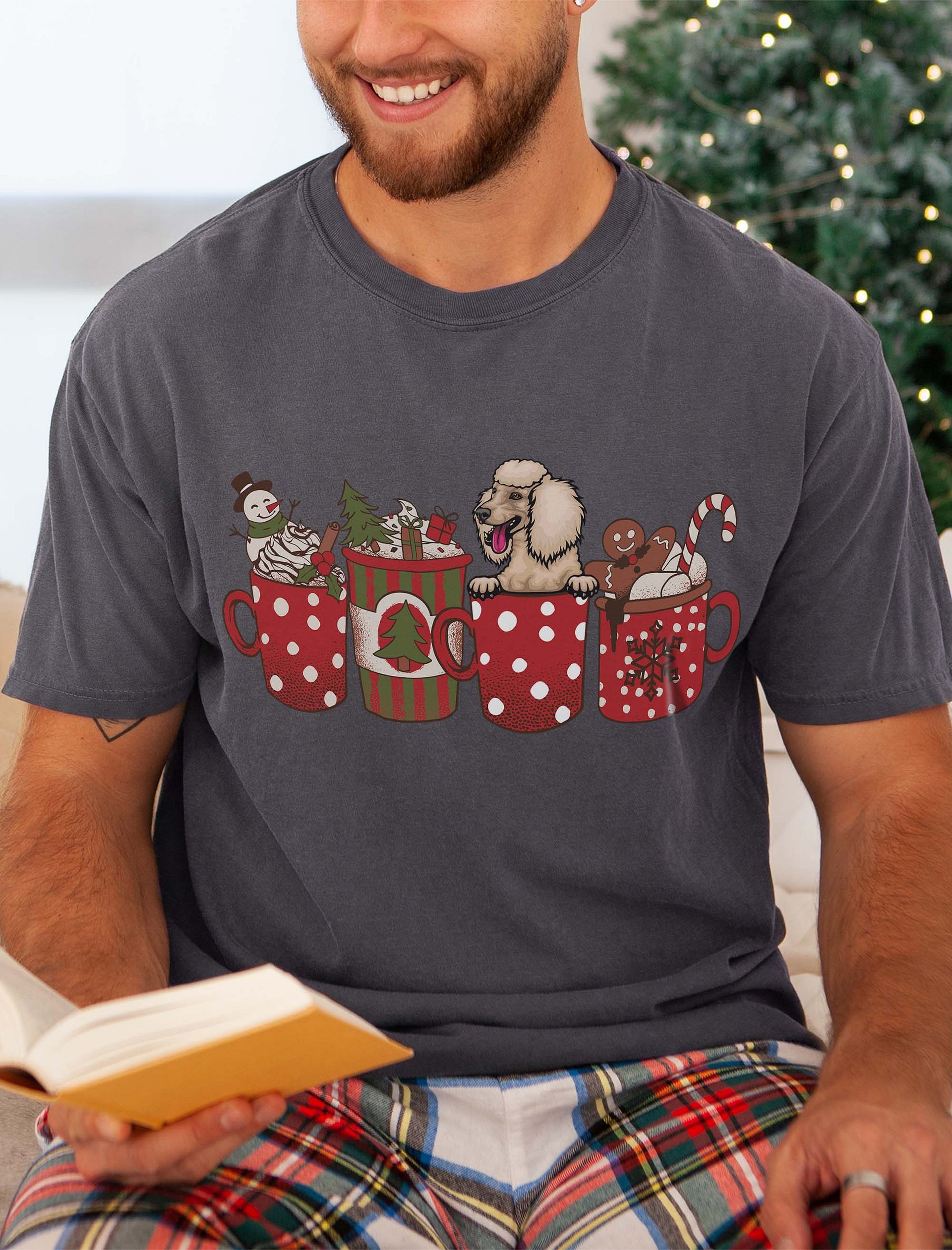 Cute Poodle in a Christmas Cup T-Shirt | Funny Christmas Pup in a Cup product image (21)
